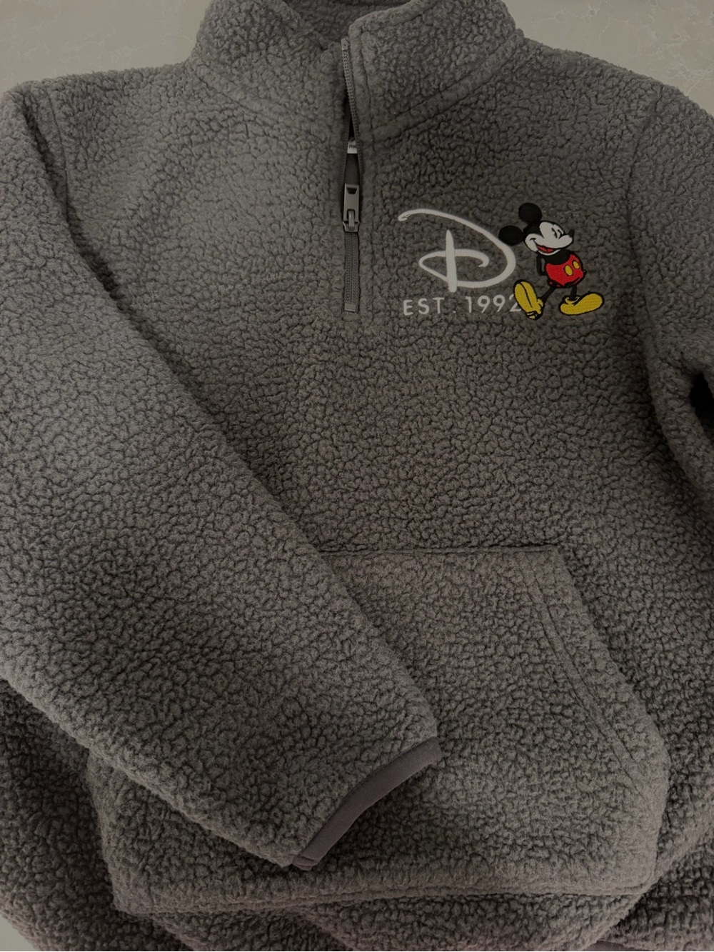 Disney Grey Mickey Disneyland Paris Fleece Jacket with Graphic - Picture 3 of 3